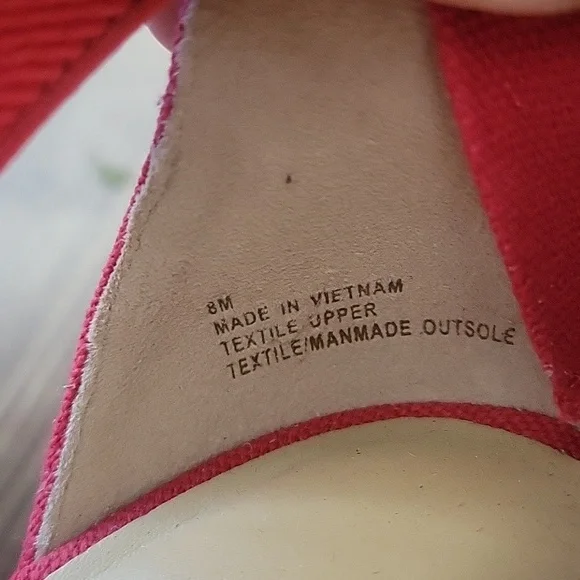 Talbots Lyndsey Red Espadrille Wedge Sandals Women’s Size 8M Canvas Crisscross - Picture 7 of 8